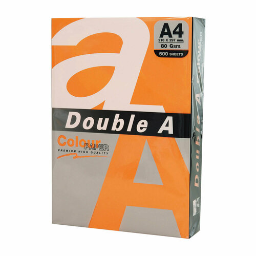 Бумага цветная DOUBLE A, А4, 80 г/м2, 500 л, интенсив, оранжевая фиточай эвкалипт россыпью в пачке 50 г