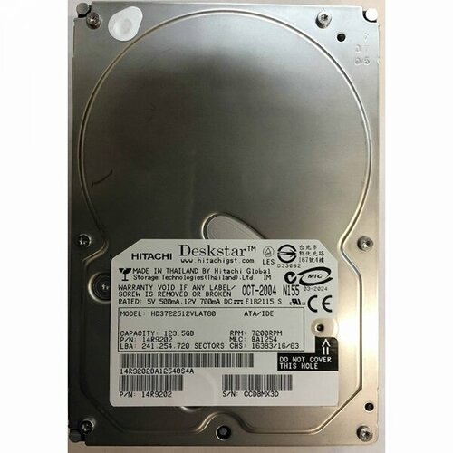 Жесткий диск Hitachi 14R9202 1235Gb 7200 IDE 35 HDD 522500₽