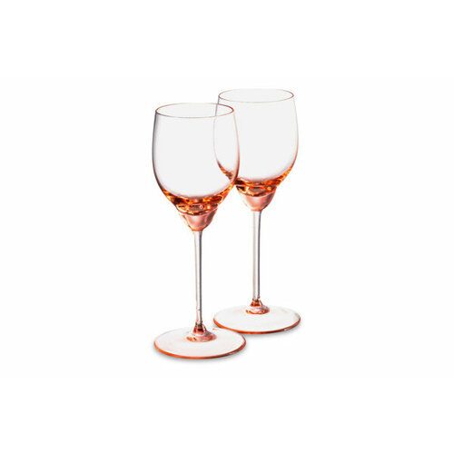 Набор бокалов для белого вина Klimchi Тени 240 мл, 2 шт, богемское стекло, розовый