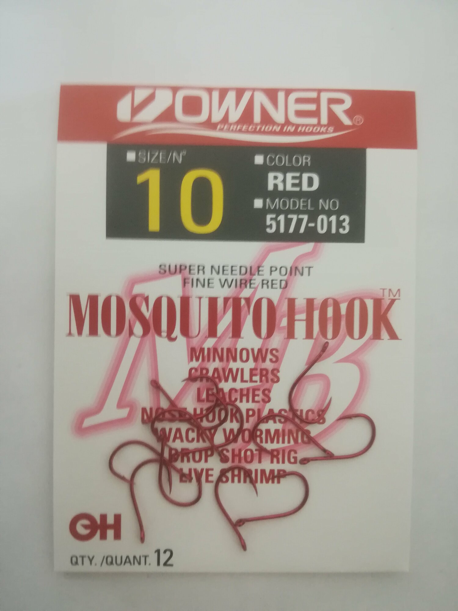 Крючок OWNER mosquito hook RED 5177 №10 — купить в интернет