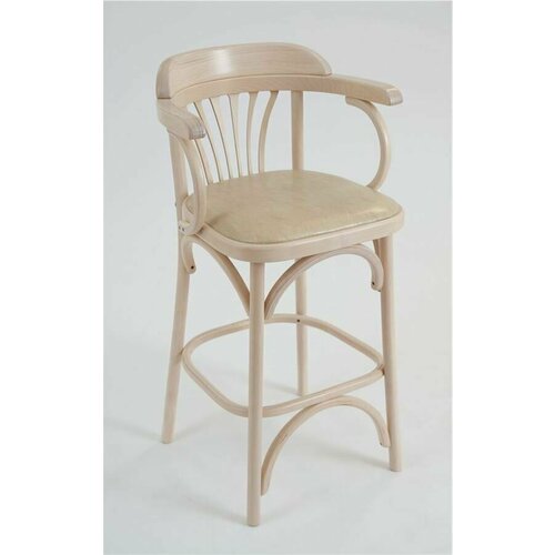 Стул барный RB 650 Венский мягкий Беленый дуб/Экокожа бежевая