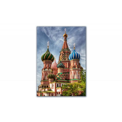 Картина на стекле | Diva Kartina | Город. Москва Церковь Василия Блаженного | 70X100 см | Интерьерный постер