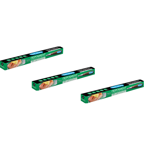 Чистюля Пергамент для запекания мяса, рыбы, птицы, 380х600 мм, 3 шт