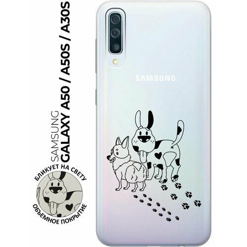 Чехол - накладка Transparent 3D для Samsung Galaxy A50 / A50s / A30s с принтом Funny doggies чехол накладка transparent 3d для samsung galaxy s10 с принтом funny doggies