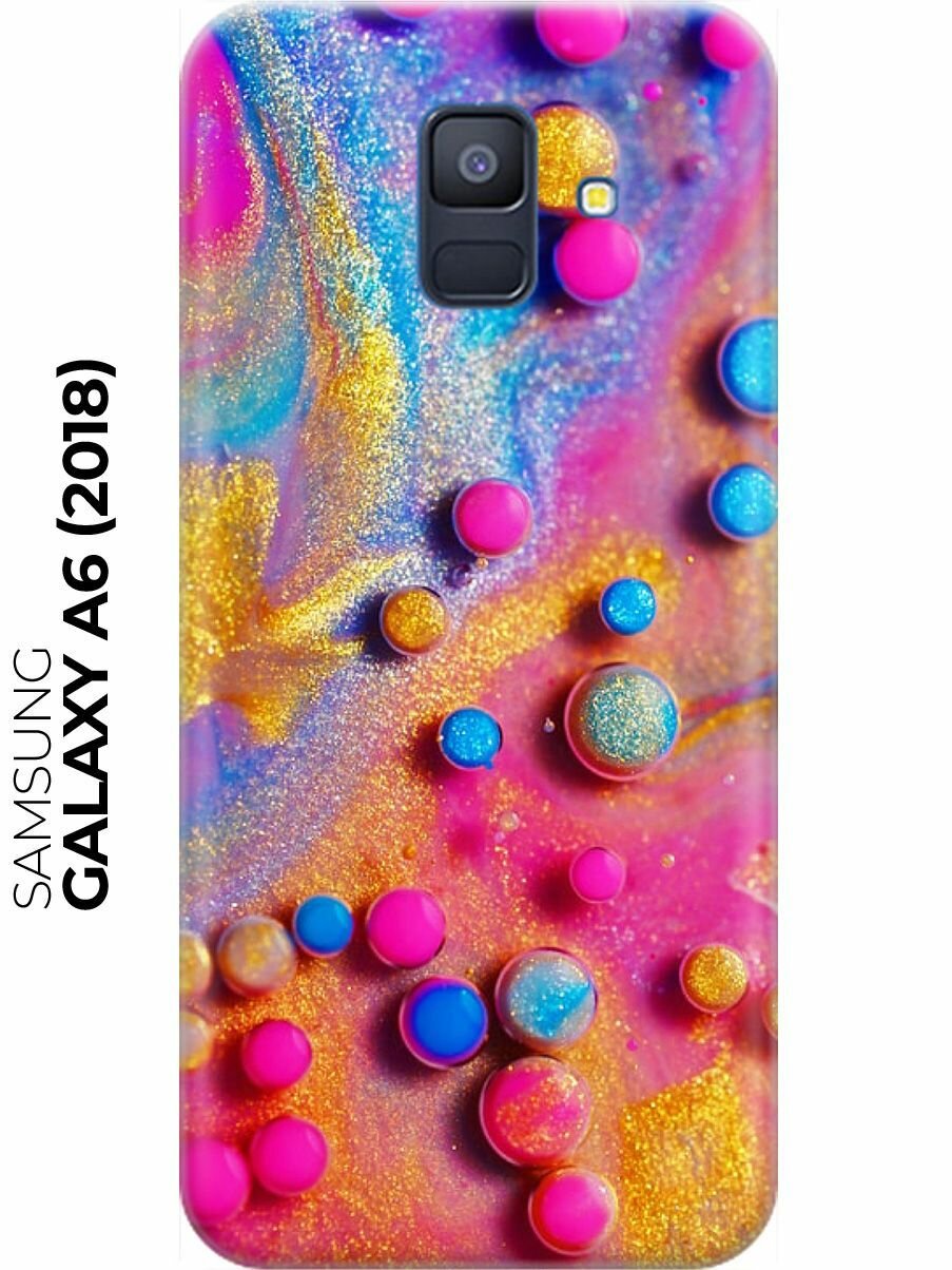 RE: PA Накладка Transparent для Samsung Galaxy A6 (2018) с принтом "Разноцветные капли красок"