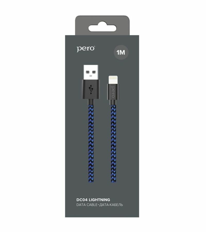 Кабель PERO DC-04 8-pin Lightning 2А 1м Blue-black