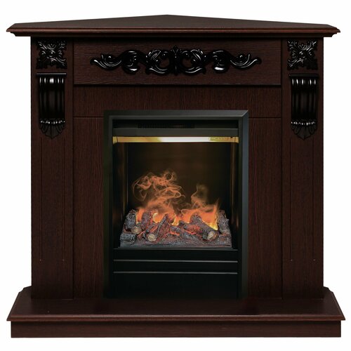 электрический электрический камин realflame dominica corner oregan 3d 1 5 квт 101 см 96 см 71 5 см темный орех черный Электрокамин RealFlame DOMINICA CORNER STD/EUG DN-F817 с очагом 3D Olympic