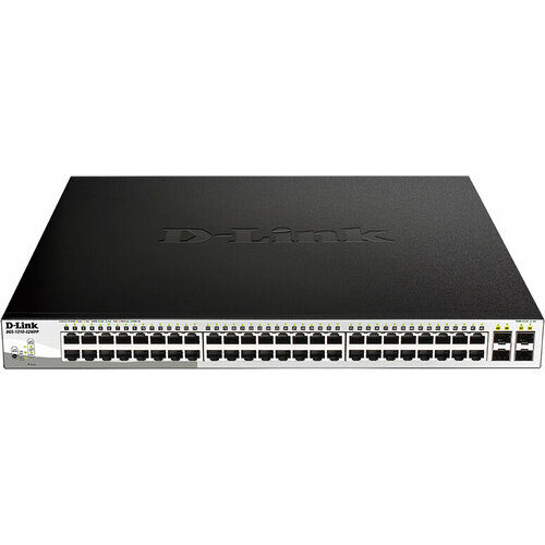 коммутатор d link dgs 1052 a 48g неуправляемый Коммутатор D-Link DGS-1210-52MPP/E2A 48G 4SFP 48PoE 740W управляемый