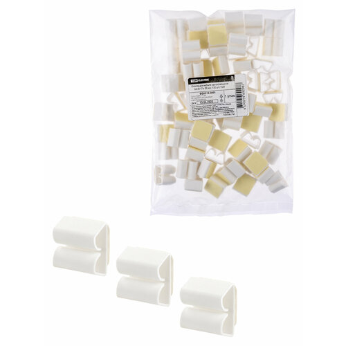 Клипса для кабеля самоклеящаяся тип B 17х20 мм 100шт TDM 898₽