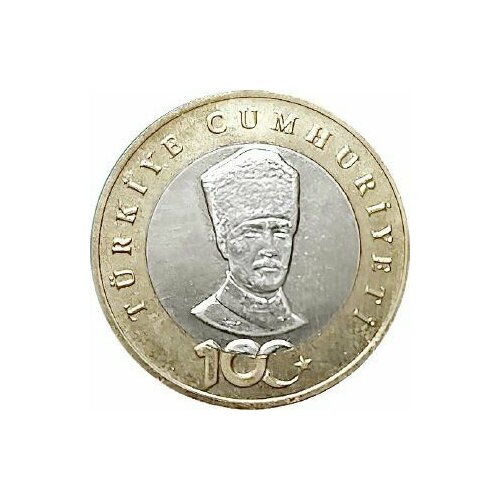 Монета 5 лир 100 - летие Турецкой республики. Турция 2023 UNC