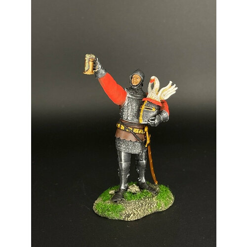Оловянный солдатик Немецкий Рыцарь с пивной кружкой, XV в. ручная роспись