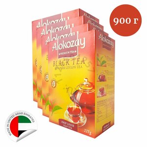 Чай листовой черный Alokozay - цейлонский байховый подарочный, 4 x 225 г