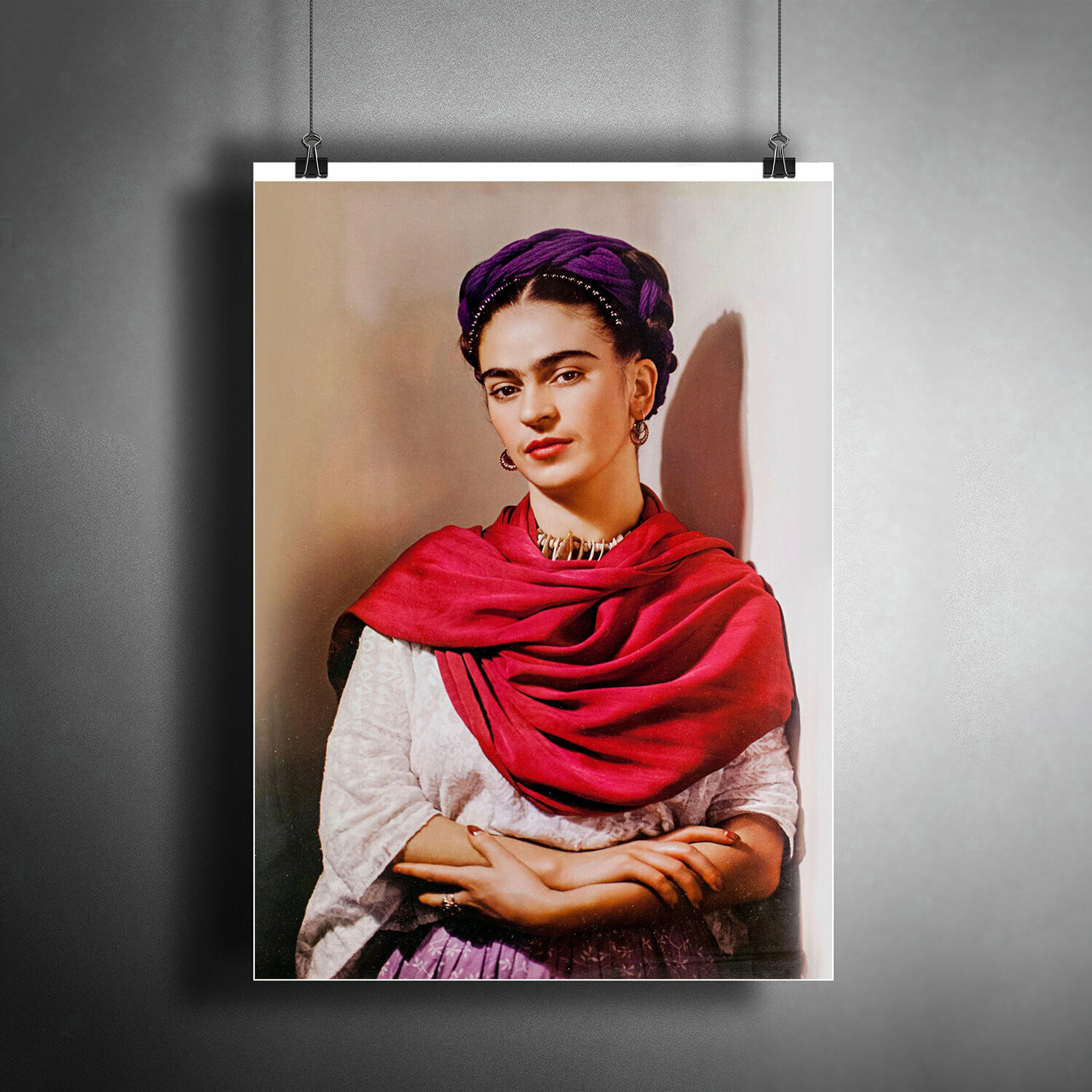 Постер плакат для интерьера "Мексиканская художница Фрида Кало (Frida Kahlo)" / Декор дома, офиса, комнаты, квартиры A3 (297 x 420 мм)