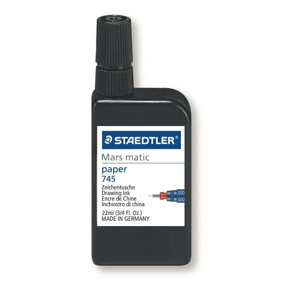 фото Тушь Staedtler Mars matic для бумаги, 22 мл Черный, (1 шт/уп)