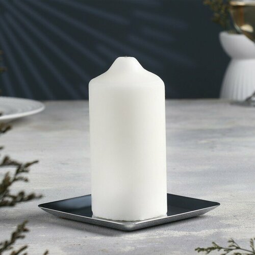 Подсвечник Тарелка квадратная металл на одну свечу 126х13 см хром 618₽