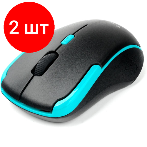 Комплект 2 штук Мышь компьютерная Gembird MUSW-410 WLS 3кн колесо1600DPI черно-бирюзов 207800₽