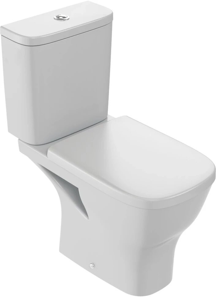 Унитаз-компакт Jacob Delafon Struktura UJAJ102-WTE + ETAG212-WTE + E70024-WTE безободковый, с сиденьем микролифт, белый