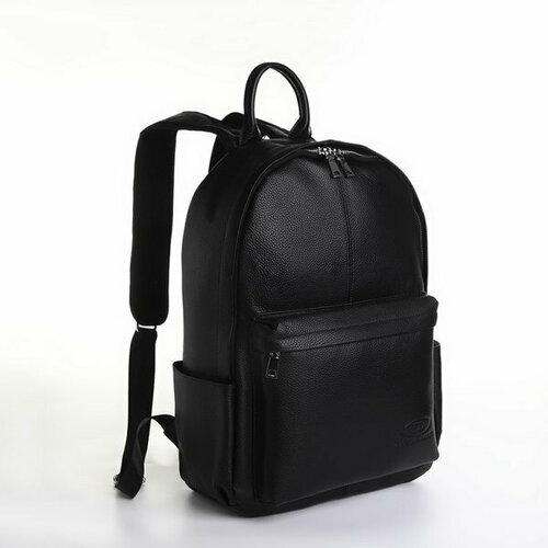 Рюкзак женский городской на молнии 4 наружных кармана цвет чёрный 8315₽