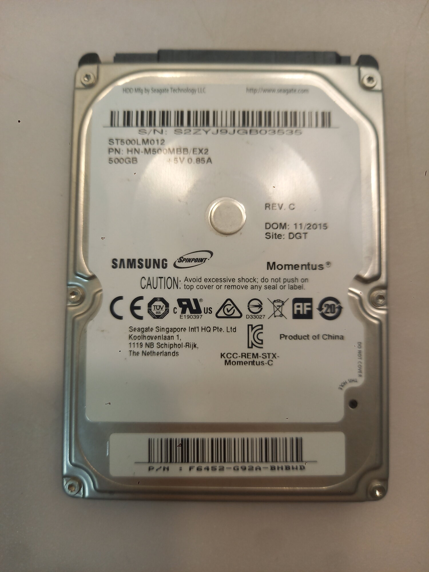 Жёсткий диск HDD 500 Gb SATA-II 300 Samsung Momentus ST500LM012 2.5" для ноутбука