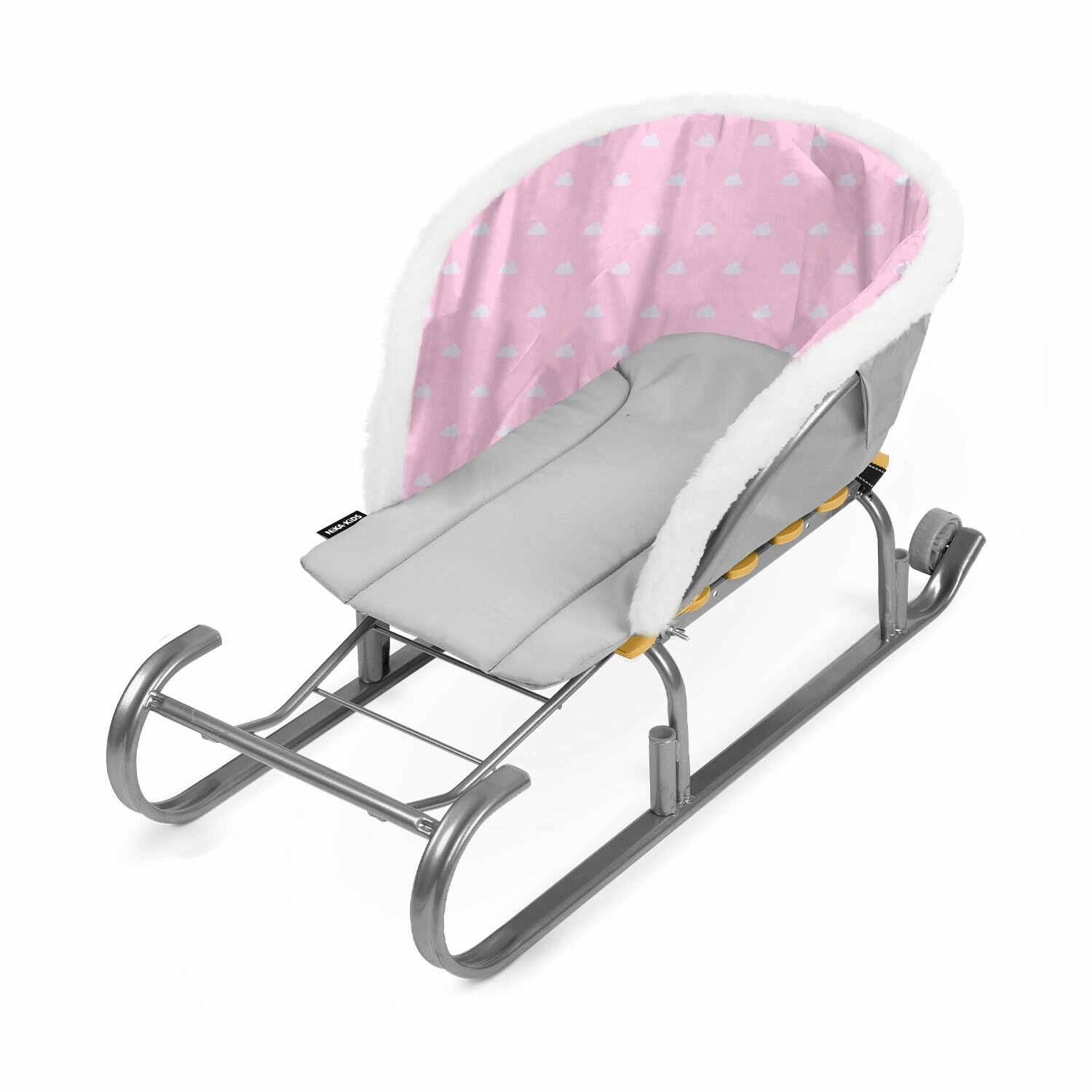 Сиденье-Матрац для санок универсальное Nika СС2-3/ОР с облачками розовый