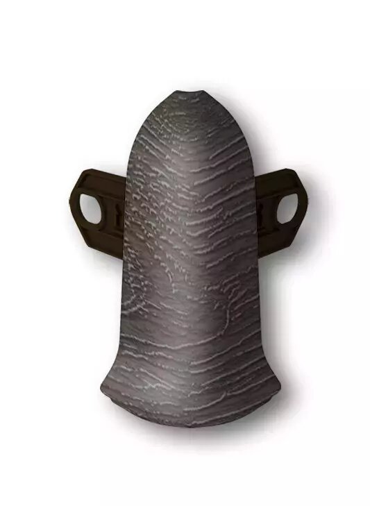 фото Угол наружный (внешний) с крепежом для плинтуса 55мм Идеал Классик Венге темный, 1 шт