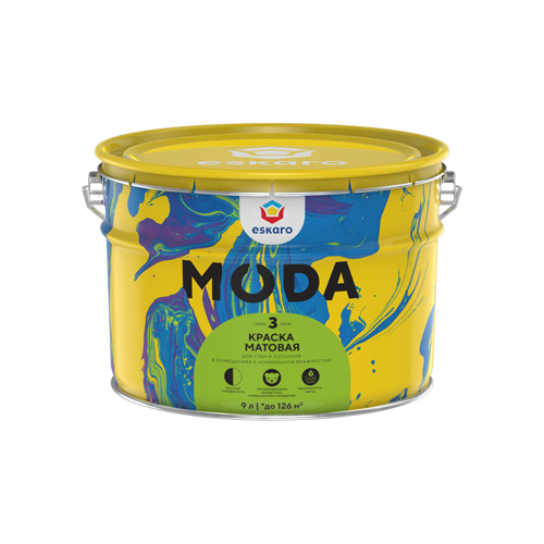 Краска 0.9л Eskaro Moda 3 Матовая для Стен и Потолков.