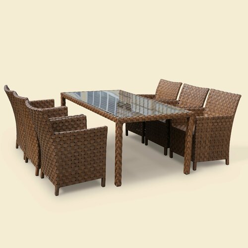 Комплект обеденный плетеный из ротанга Stilo, корица