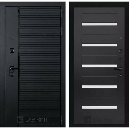 Входная дверь PIANO с внутренней панелью 01 венге, стекло белое, размер по коробке 960х2050, левая