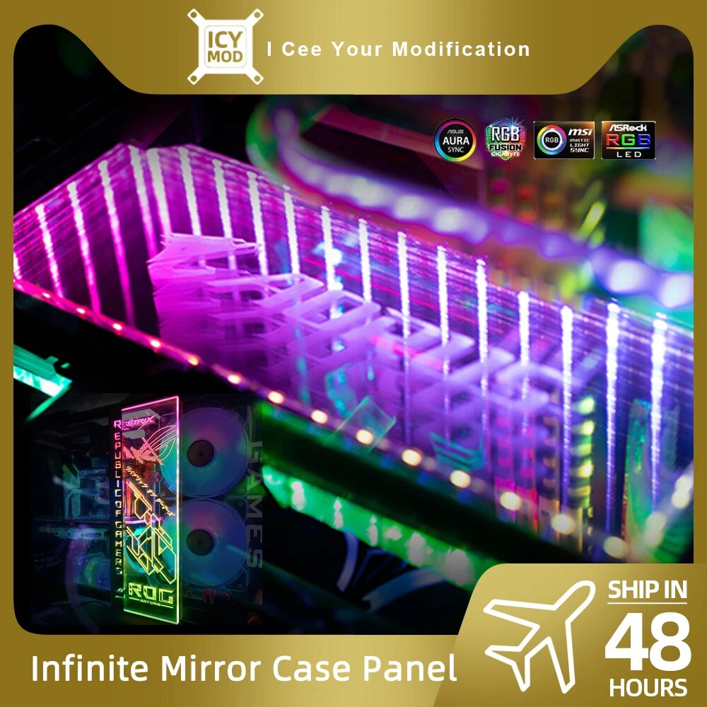 FREEZE MOD бесконечность RGB панель для ПК из акрила, 3D 45X12 5V — фото 1