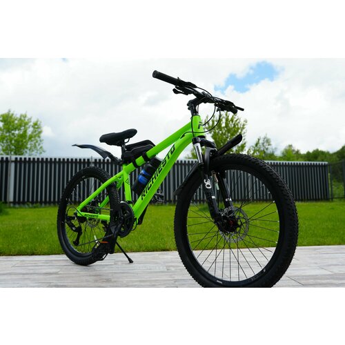Велосипед RICHIESTO 24 Алюминиевая рама 14 Горный Для детей и подростков Для девочек Спортивный салатовыйзеленый 24500₽