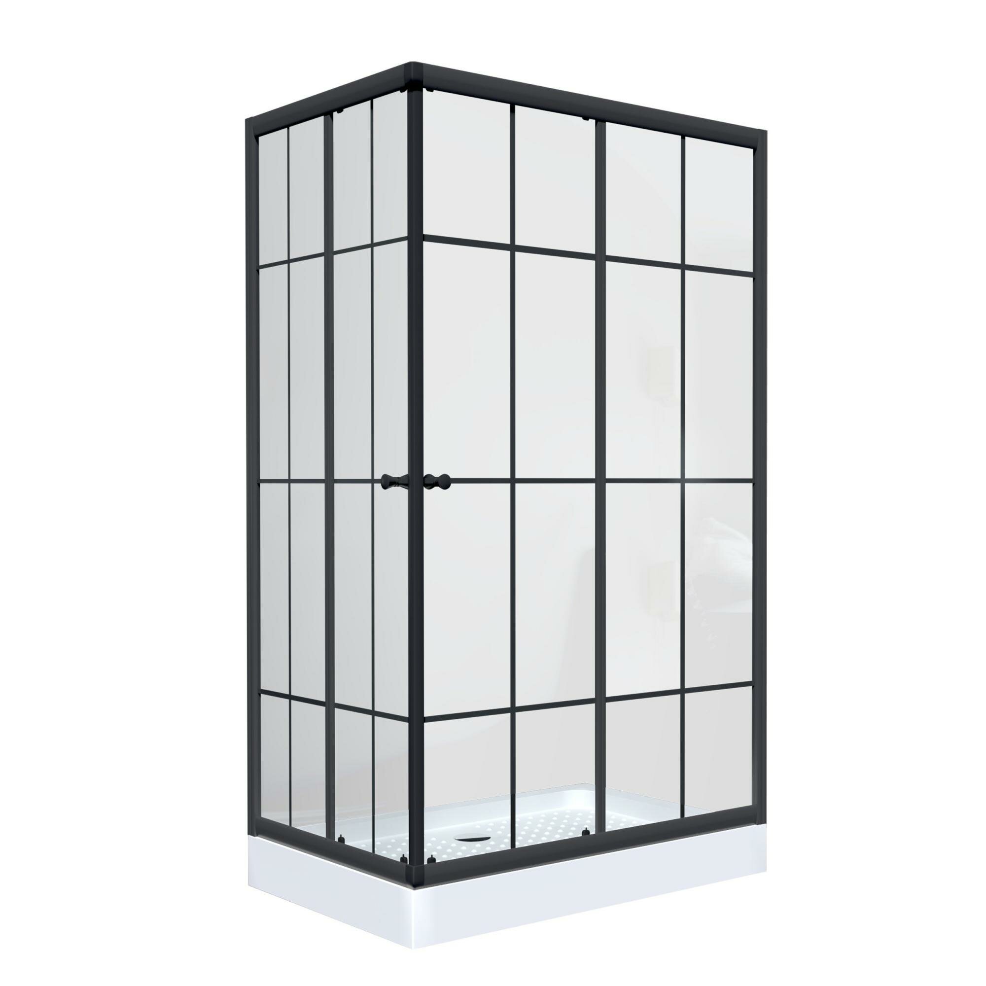 Душ. уголок NG-0120-14 (1200х800х1950) низкий поддон(14см) стекло прозрачное 2 места