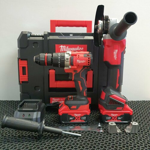 Набор аккумуляторного инструмента 2в1 Milwaukee шуруповерт болгарка 18990₽