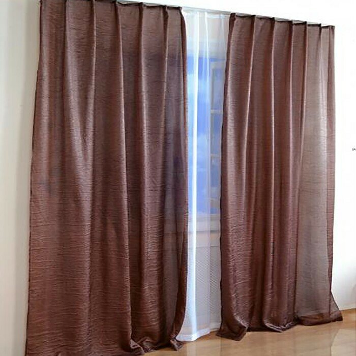 фото Штора Тергалет 135х260 см - 2шт, голубая, пэ 100%