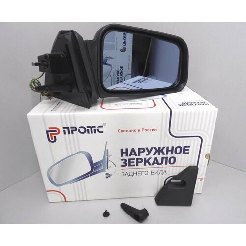 Зеркало боковое для ВАЗ 2114 правое механическое, обогрев, антиблик (пласт. крепление) с комплектом для установки. инд у