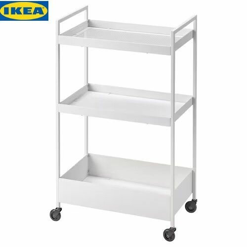 фото IKEA NISSAFORS Тележка, белая,50,5х30х83см