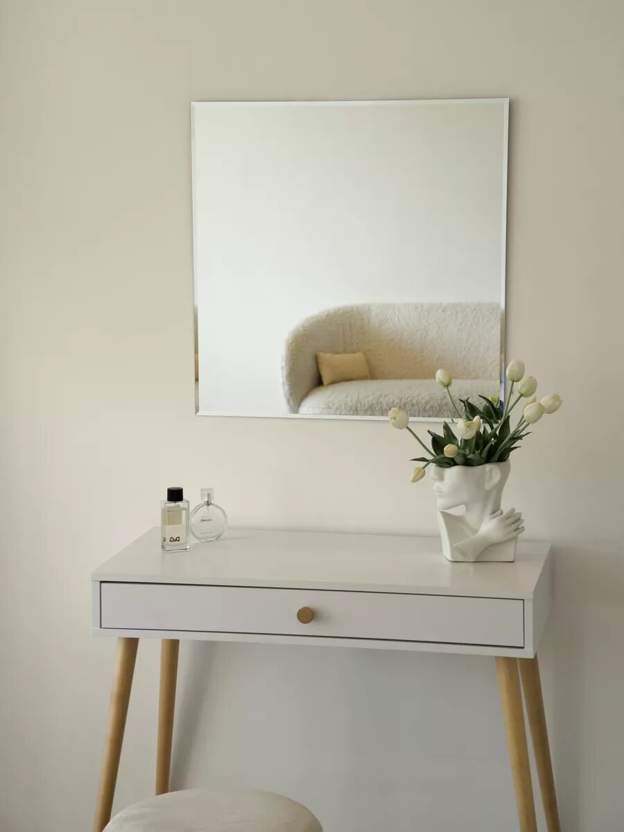 фото Зеркало с фацетом без подсветки "Стеклография", прямоугольное, настенное 70х100 см