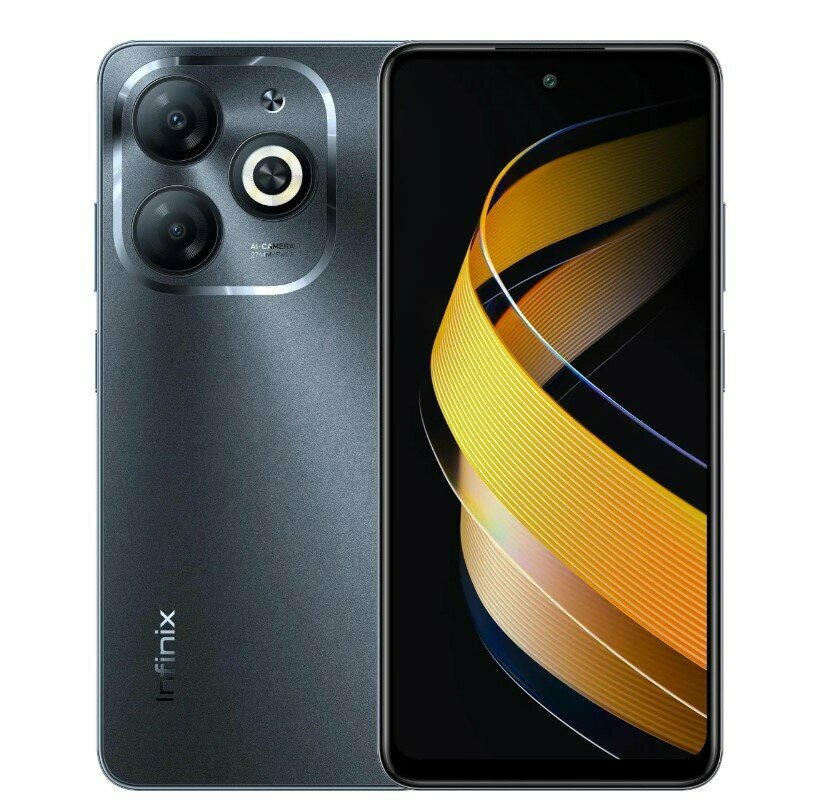 Смартфон infinix Smart 8, 4/128 Гб, Dual nano SIM, Ростест (ЕАС), черный