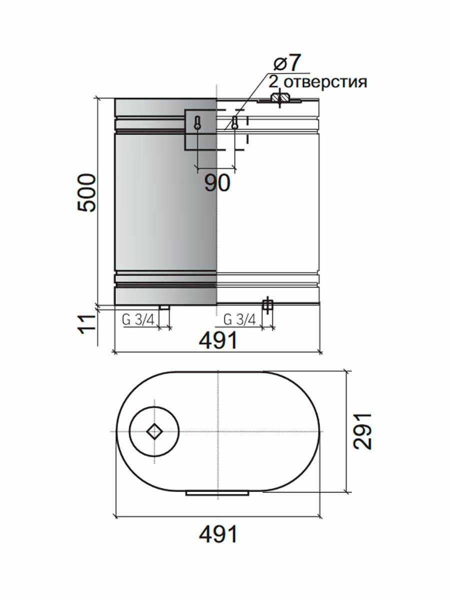 Бак навесной 60, 201, вертикальный — фото 1