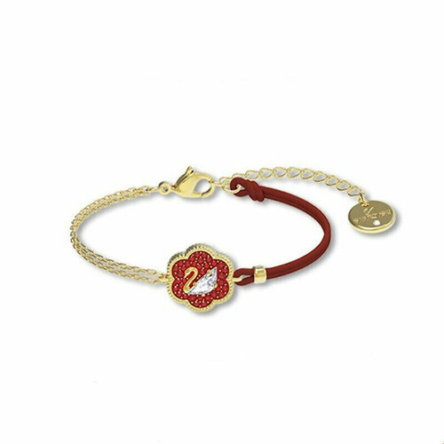 Браслет-цепочка SWAROVSKI кристаллы Swarovski размер 24 см белый золотистый красный 4999₽