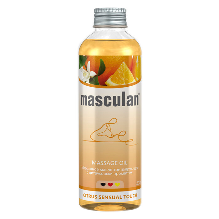 Masculan Massage Oil Citrus Sensual Touch, 200 мл — тонизирующее массажное масло с цитрусовым ароматом