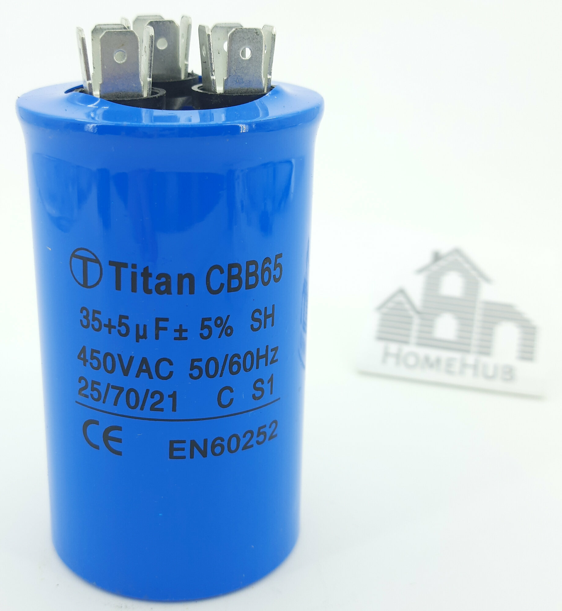 Пусковой конденсатор 35+5uF(мкф), 450V, CBB-65, 50x85, клеммы, для кондиционеров