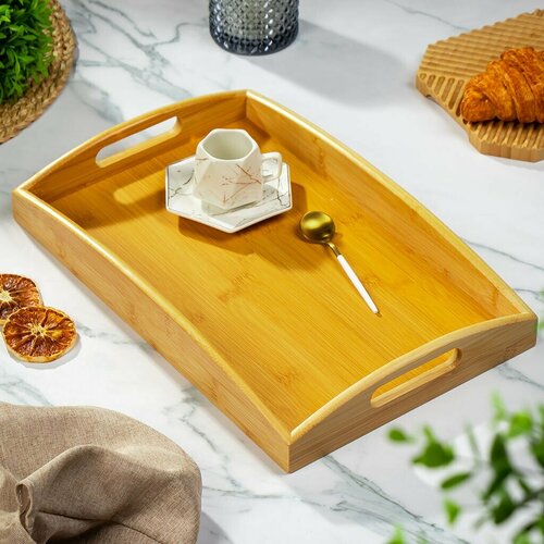 Поднос бамбук 395х255х55 см прямоугольный с ручками ST31339B1 870₽