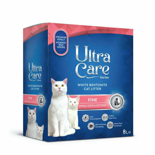 Ultra Care Fine Small Cats Kittens комкующийся наполнитель для кошачьего туалета для котят и мелких кошек в двойном картоне - 7 кг 1217₽
