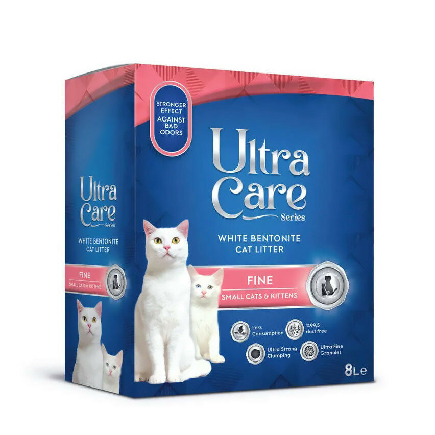 Ultra Care Fine Small Cats & Kittens комкующийся наполнитель для кошачьего туалета для котят и мелких кошек, в двойном картоне - 7 кг