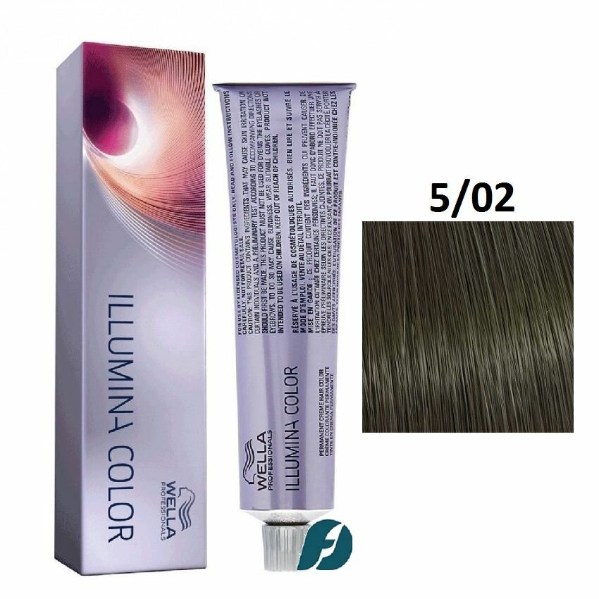 Wella Professionals Illumina Color 5/02 Крем-краска для волос - Светло-коричневый натурально матовый, 60мл