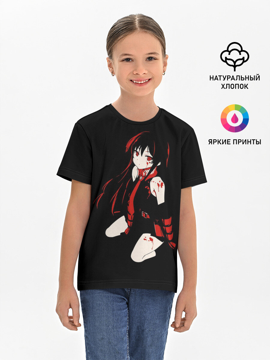 Футболка хлопковая детская Anime Girl red