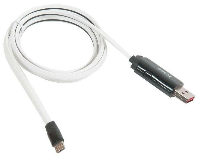 Кабель USB HOCO U29 LED displayed timing для Micro USB 2.0A длина 1.2м белый