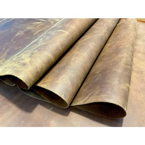 Премиальная кожа «крейзи хорс», цвет коричневый винтаж, в листах А4