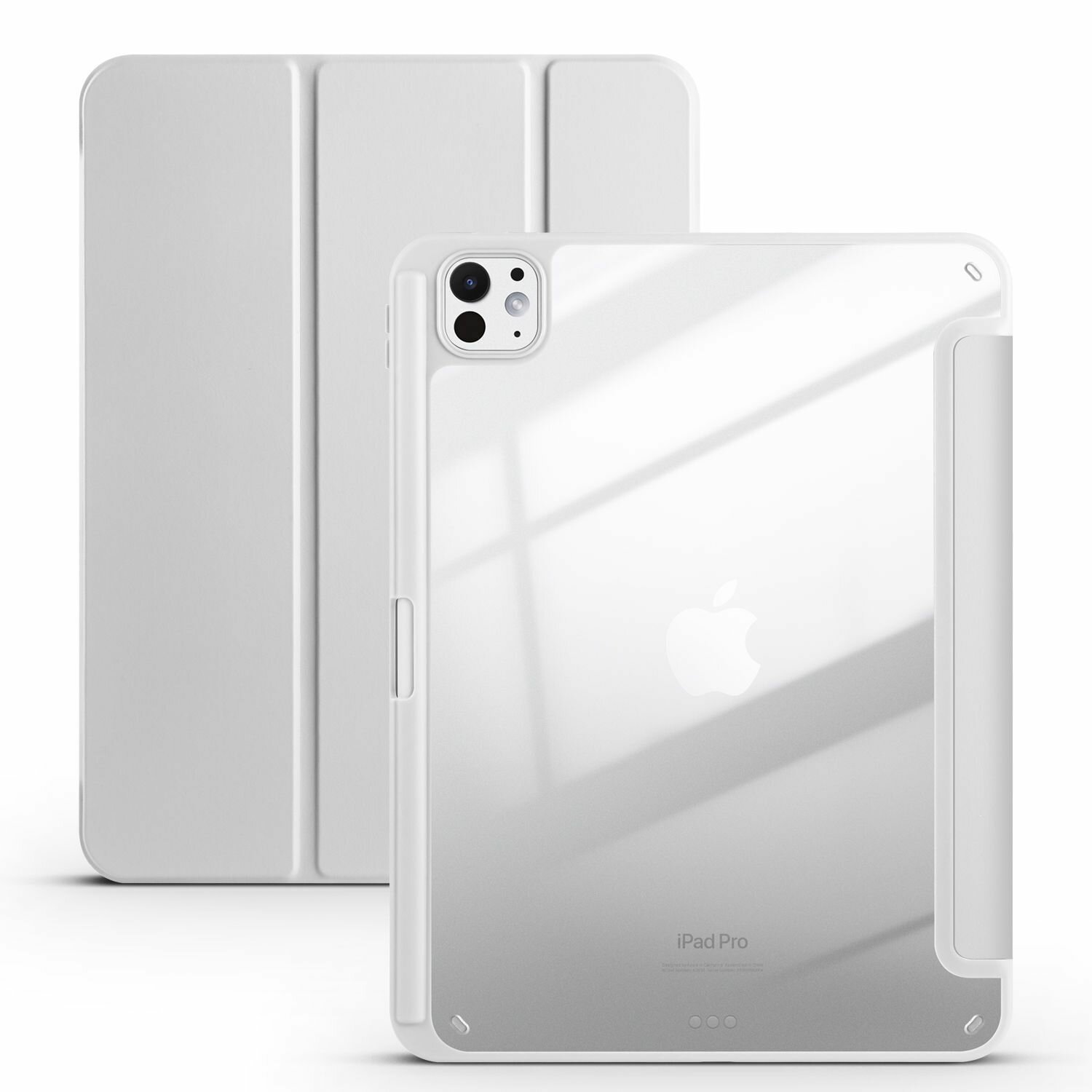 Чехол для iPad Pro 11" (2024) с держателем для Apple Pencil (PC) светло-серый