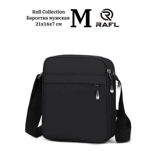 Сумка барсетка Rafl, фактура зернистая, черный